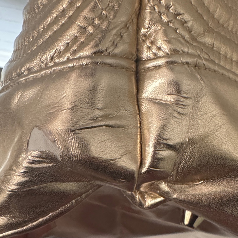 Versace Gold Ribbed Large Tote Bag, GWP. Like New. - Picture 11 of 12